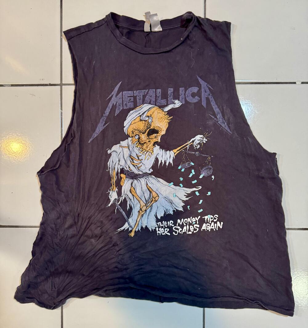 Metallica Shirt Womens Medium Black Sleeveless Justice Graphic Metal Band Tee